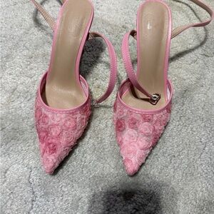 Chic Pink Floral Women's Heels